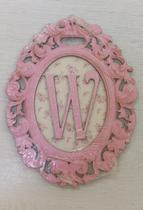 Quadro Letra W em Mdf Rosa Quadro Letra W em Mdf Rosa