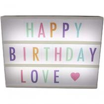 Quadro Letreiro De Cinema Luminoso 30x23cm Light Box - Preto - Letras Coloridas Quadro Letreiro De Cinema Luminoso 30x23cm Light Box - Preto - Letras Coloridas
