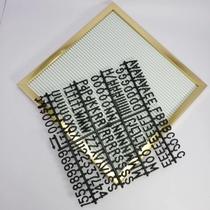 Quadro Letreiro Decorativo Dourado Letter Board 145 Letras