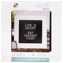 Quadro Letreiro/Letterboard Clássico preto com branco DCWV - 40x40cm - 188 letras