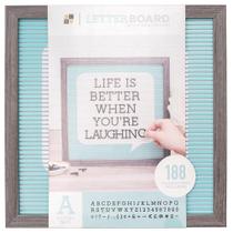 Quadro Letreiro/Letterboard rosa com preto DCWV - 30x30cm - 188 letras