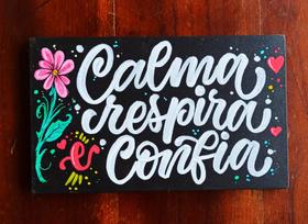 Quadro Lettering feito a mão