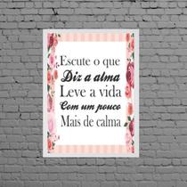 Quadro Leve A Vida Com Mais Calma 33X24Cm Moldura Branca