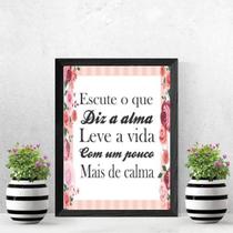 Quadro Leve A Vida Com Mais Calma 33X24Cm Moldura Branca