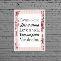 Quadro Leve A Vida Com Mais Calma 45X34Cm Moldura Preta