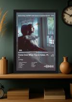 Quadro Lil Peep Come Over. (Colored) Com vidro e Moldura Tamanho:21cm x 30cm (A4)