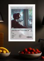 Quadro Lil Peep Come Over Whe. (Light) Com Vidro e Moldura Tamanho:21cm x 30cm (A4)