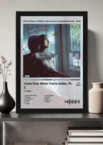 Quadro Lil Peep Come Over Whe. (Light) Com vidro e Moldura Tamanho:21cm x 30cm (A4)