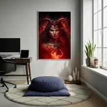 Quadro Lilith - Símbolo de Força e Coragem - 70x50cm Cor:Moldura Preta