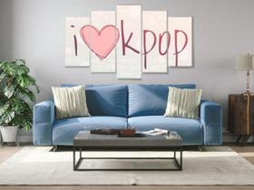 Quadro Lindo Mosaico 5 Peças Love Kpop 08 Mod584