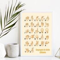 Quadro Linguagem de Sinais em Libras 33x24cm - com Vidro