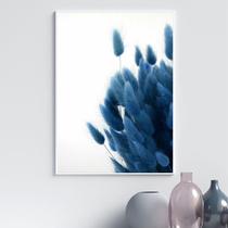Quadro Linha Soft Azul - Flores 45X34Cm - Com Vidro