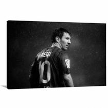 Quadro Lionel Messi Preto e Branco decorativo Tela em Tecido
