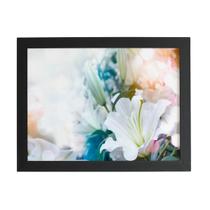 Quadro Lírio Da Páscoa Flores Colorido Moldura Preta 60X40Cm