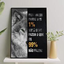 Quadro Lobo Empreendedorismo 24x18cm - com vidro