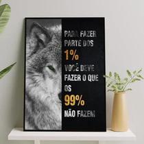 Quadro Lobo Empreendedorismo 33X24Cm - Com Vidro Preta