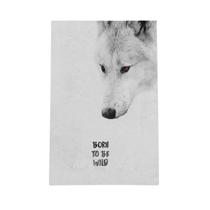 Quadro Lobo Frase Born To Be Wild Selvagem Canvas 60X40Cm