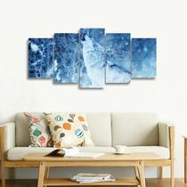 Quadro Lobo Uivando Mosaico na Neve Kit 5 Peças Quadro Lobo Uivando Mosaico na Neve Kit 5 Peças