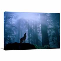 Quadro Lobo Uivando Paisagem decorativo Tela em Tecido Quadro Lobo Uivando Paisagem decorativo Tela em Tecido
