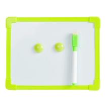 Quadro Lousa Branca 20Cmx15Cm Com Caneta Apagador Verde