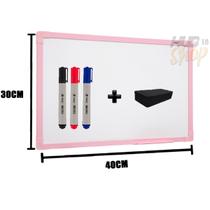 Quadro Lousa Branco UV Soft Colors 40X30 Moldura Rosa Stalo Quadro Lousa Branco UV Soft Colors 40X30 Moldura Rosa Stalo