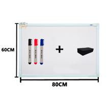 Quadro Lousa Branco UV Soft Colors 80X60 Moldura Verde Stalo