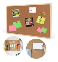 Quadro Lousa Cortiça 60x40 Cm Moldura Madeira Avisos Recados