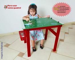 Quadro lousa mesa Infantil educativo Carimbras 2 em 1