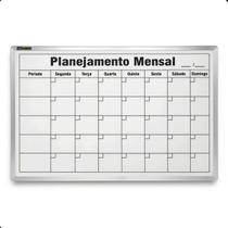 Quadro Lousa Planejamento Mensal Agenda 90x60cm Com Moldura de Alumínio Organizador de Mês Souza Quadro Lousa Planejamento Mensal Agenda 90x60cm Com Moldura de Alumínio Organizador de Mês Souza