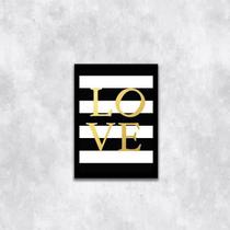 Quadro Love - Fundo Listrado 24X18Cm