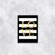Quadro Love - Fundo Listrado 24x18cm Quadro Love - Fundo Listrado 24x18cm
