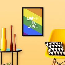 Quadro Love Is Love 24X18Cm - Com Vidro - Madeira Preta