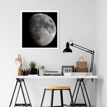 Quadro Lua 43x43 Caixa Branco Moldura Caixa, Branca