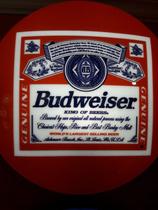 Quadro Luminoso Decorativo Cerveja Budweiser Rótulo Led Bivolt p/ Bar Boteco Churrasqueira Garagem