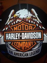 Quadro Luminoso Decorativo Harley Davidson Águia Led Bivolt p/ Bar Boteco Churrasqueira Garagem