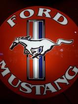 Quadro Luminoso Decorativo Marca Carro Ford Mustang Led Bivolt p/ Bar Boteco Churrasqueira Garagem