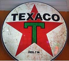 Quadro Luminoso Decorativo Posto Texaco Antigo Retrô Vintage p/ Bar Boteco Churrasqueira Garagem