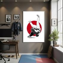 Quadro Luta De Judô 70X50Cm Mold Branca