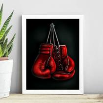 Quadro Luva De Boxe Vermelha 45x34cm - com vidro Quadro Luva De Boxe Vermelha 45x34cm - com vidro