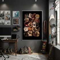 Quadro Luvas De Beisebol 70X50Cm Mold Branca