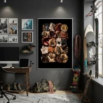 Quadro Luvas De Beisebol 70x50cm Mold Branca