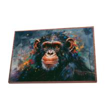 Quadro Macaco de Aquarela Vinil Sem Vidro