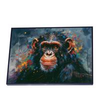 Quadro Macaco de Aquarela Vinil Sem Vidro Quadro Macaco de Aquarela Vinil Sem Vidro