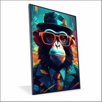 Quadro Macaco de Chapéu Canvas Sem Vidro