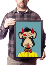 Quadro Macaco Diabo Arte Tipo Nft Decoração Quadro Macaco Diabo Arte Tipo Nft Decoração