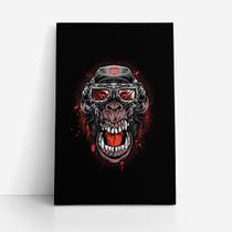 Quadro Macaco Monkey Vermelho Decorativo Canvas 60x40cm