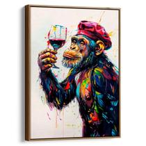 Quadro Macaco Somemelier em Pintura