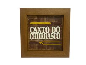 Quadro Madeira Churrasco Área Gourmet Sala Varanda 30x30cm