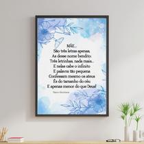 Quadro Mãe Poema Fundo de Flores 33x24cm - com vidro