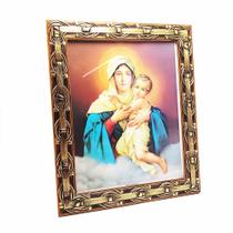 Quadro Mãe Rainha Com Vidro E Moldura 30 x 25 cm
